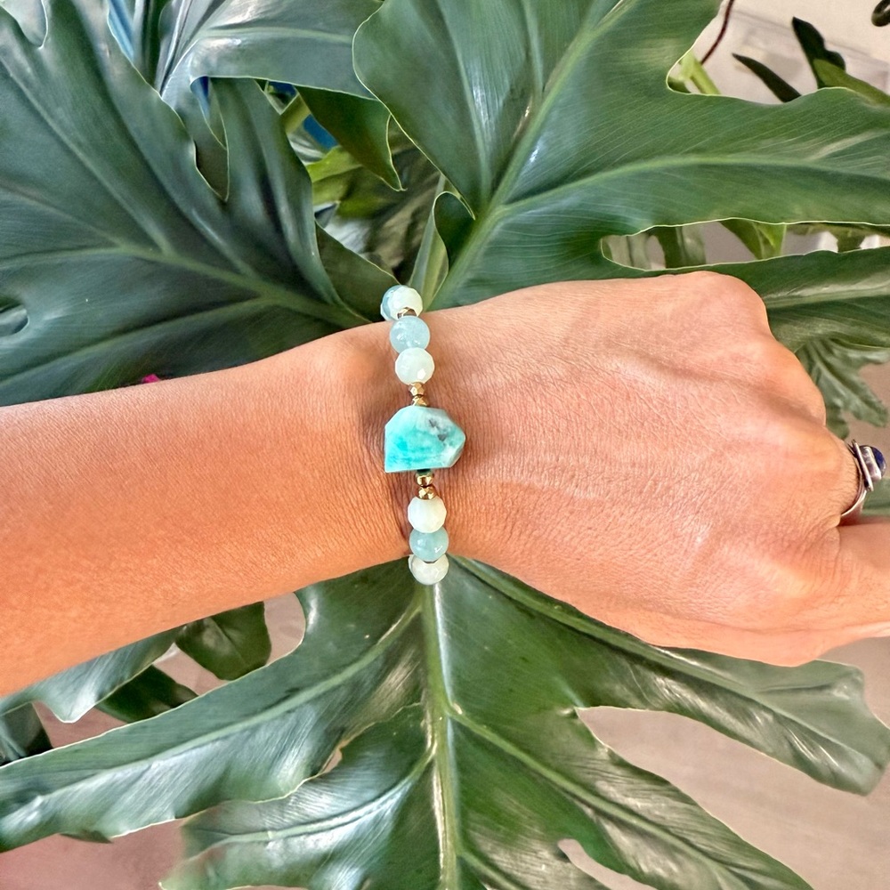 Amazonite - Hematite - Serpentine bracelet (one)